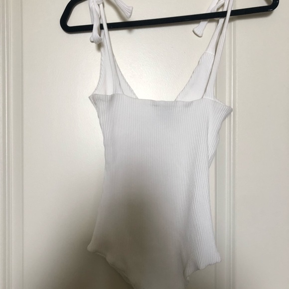WHITE Clove Tie Up Bodysuit - Picture 8 of 9